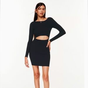 NWT Aritzia Wilfred Free Cut-Out Knit Long-Sleeve Mini Dress